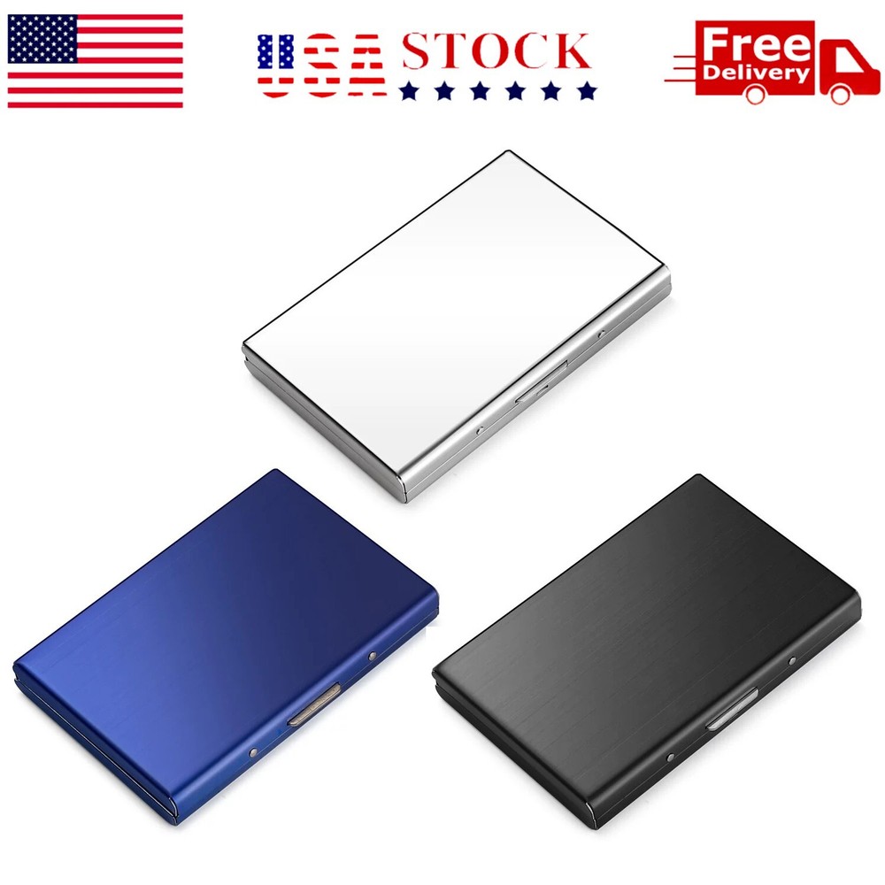 Credit Card ID Holder Slim Money Travel Wallet Men Stainless Steel RFID Blocking-image