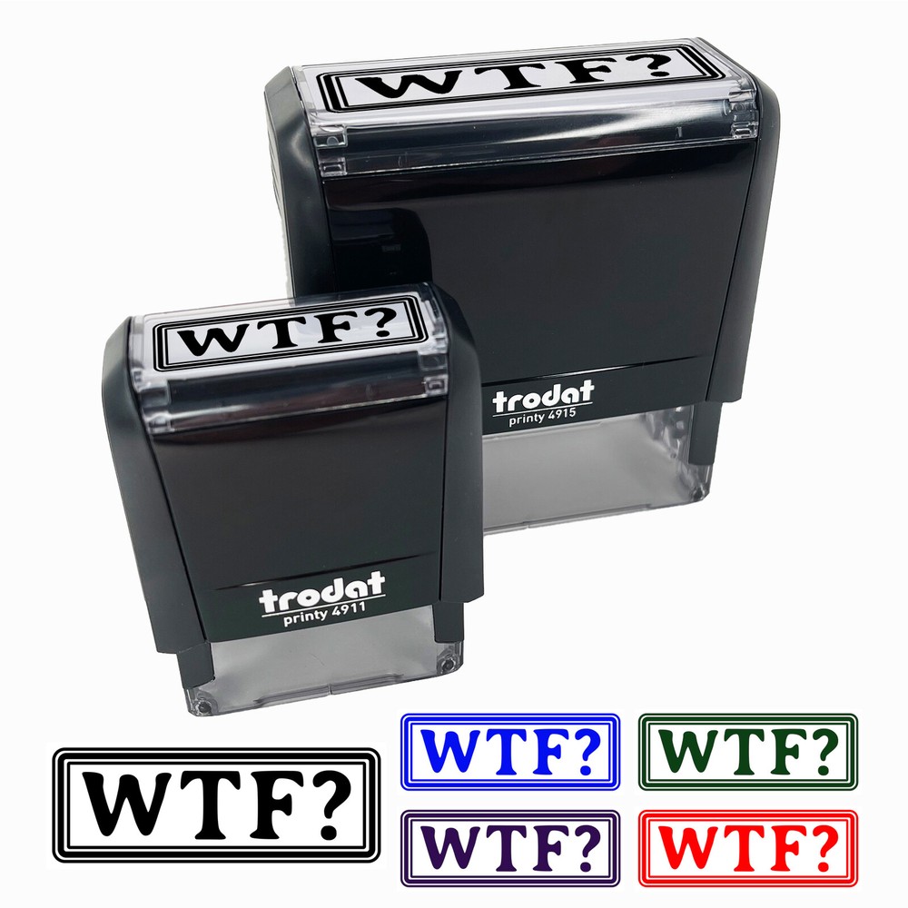 WTF What the F Border Outline Self-Inking Rubber Stamp Ink Stamper for Office