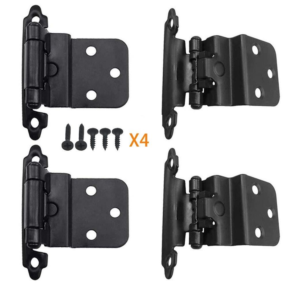 3/8 Inch Offset Inset Cabinet Hingeskitchen Door Cabinet Hinges Matte Black4pac
