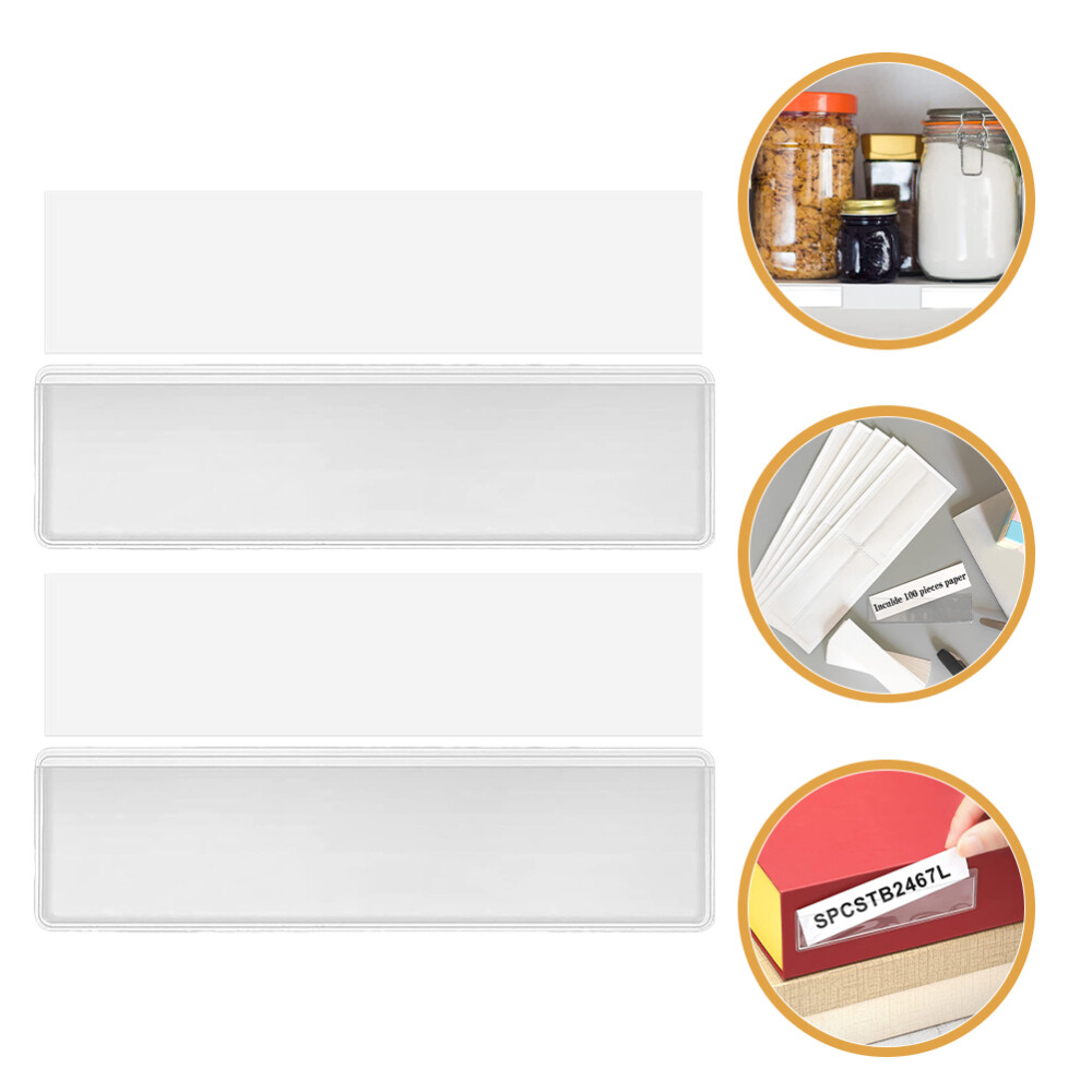 30pcs Waterproof Clear Adhesive Label Pockets Plastic Tag Holders