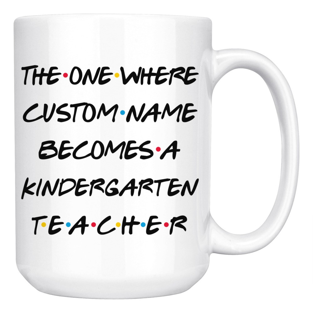 Personalized Kindergarten Teacher Job Promotion Mug, Teacher Graduation Gift