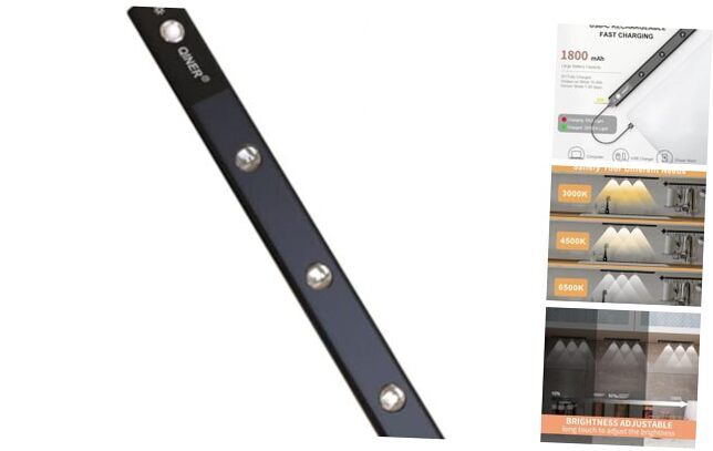 Rechargeable Battery Operated LED Lights Bar, Motion Sensor Light Indoor,