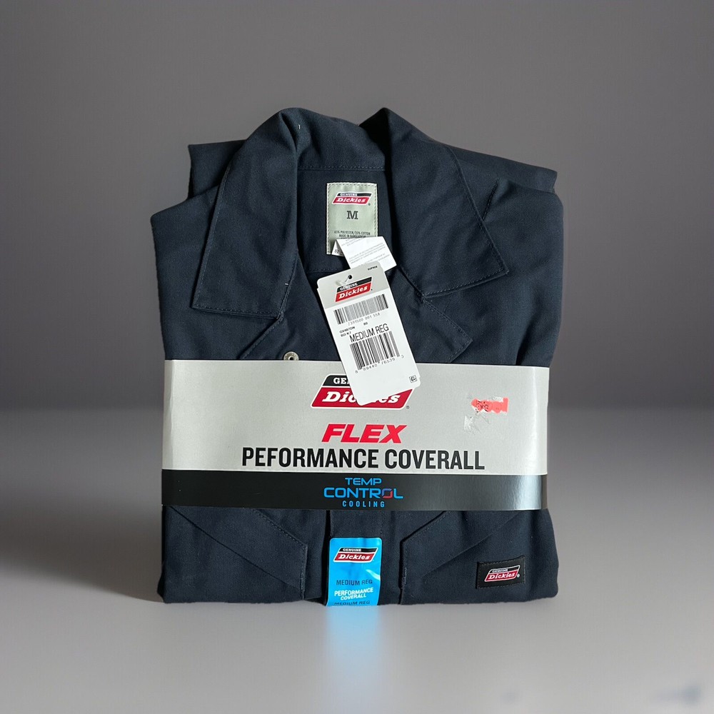 Dickies Navy Blue Temp Control Flex Long Sleeve Coverall for Men Size Medium