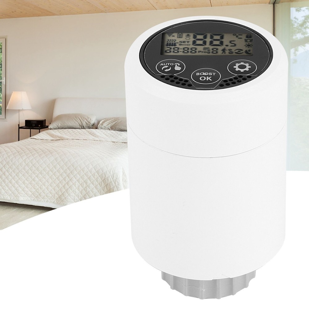 ZIGBEE Radiator Valve LCD Screen Smart Mobile APP Control Temperature Adjustment