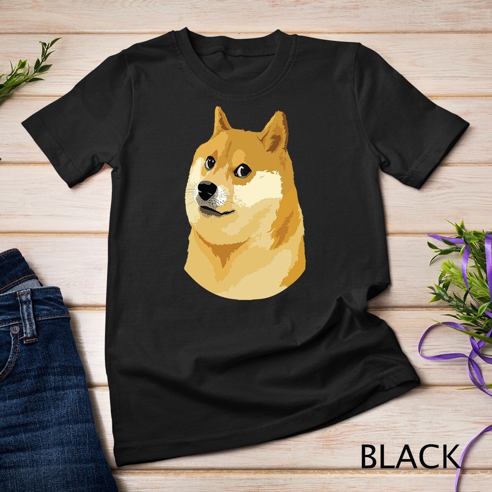 Dogecoin Dog Head Blockchain Shiba Inu Cryptocurrency Unisex T-shirt-image