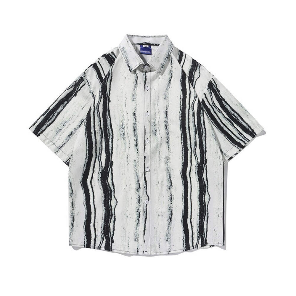 Cool Summer Men's Short Sleeve Holiday Print Shirt
