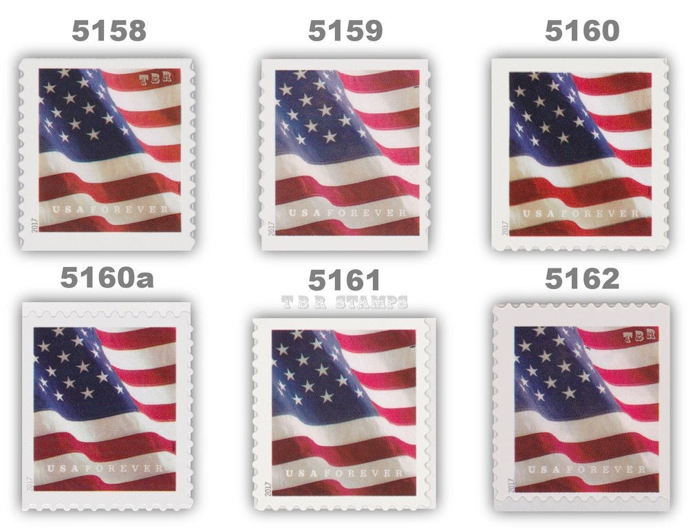 5158-62 5159 5160 5160a 5161 5162 Flag Forever Complete Set 6 2017 MNH - Buy now-image