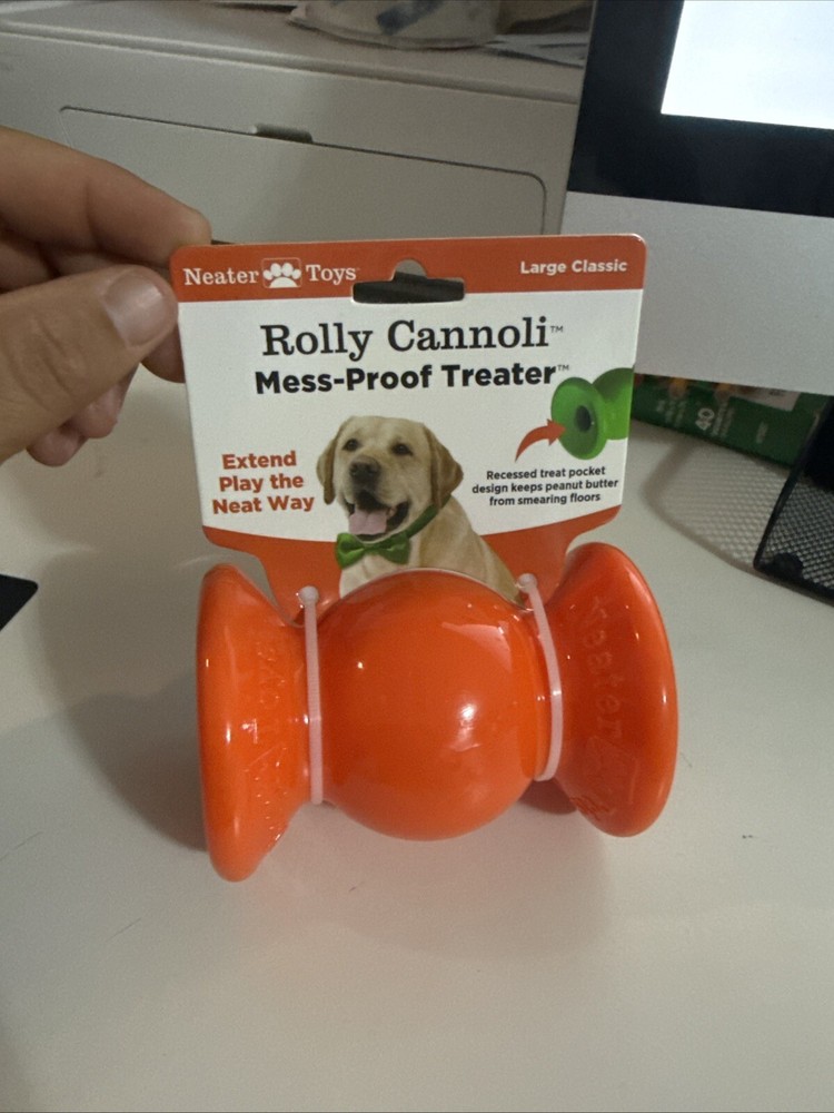 Rolly Cannoli - Mess Proof Dog Treat Toy - No Mess Peanut Butter Licking Toy