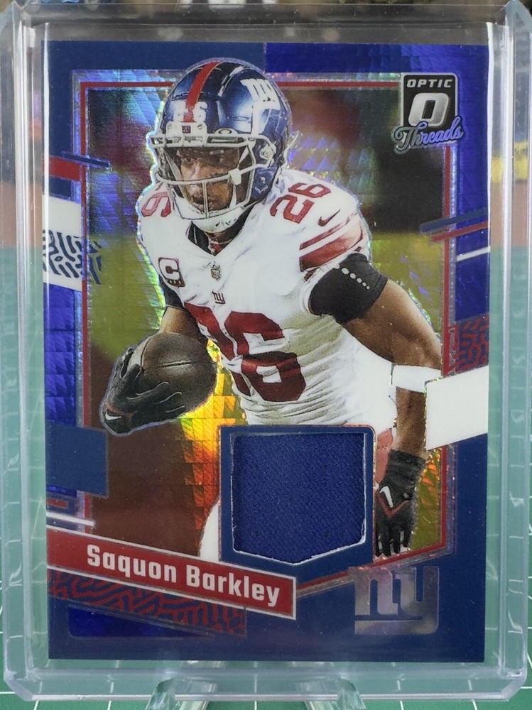 2023 Donruss Optic Saquon Barkley Blue Jersey Patch Giants DT-SB NFL Collectible
