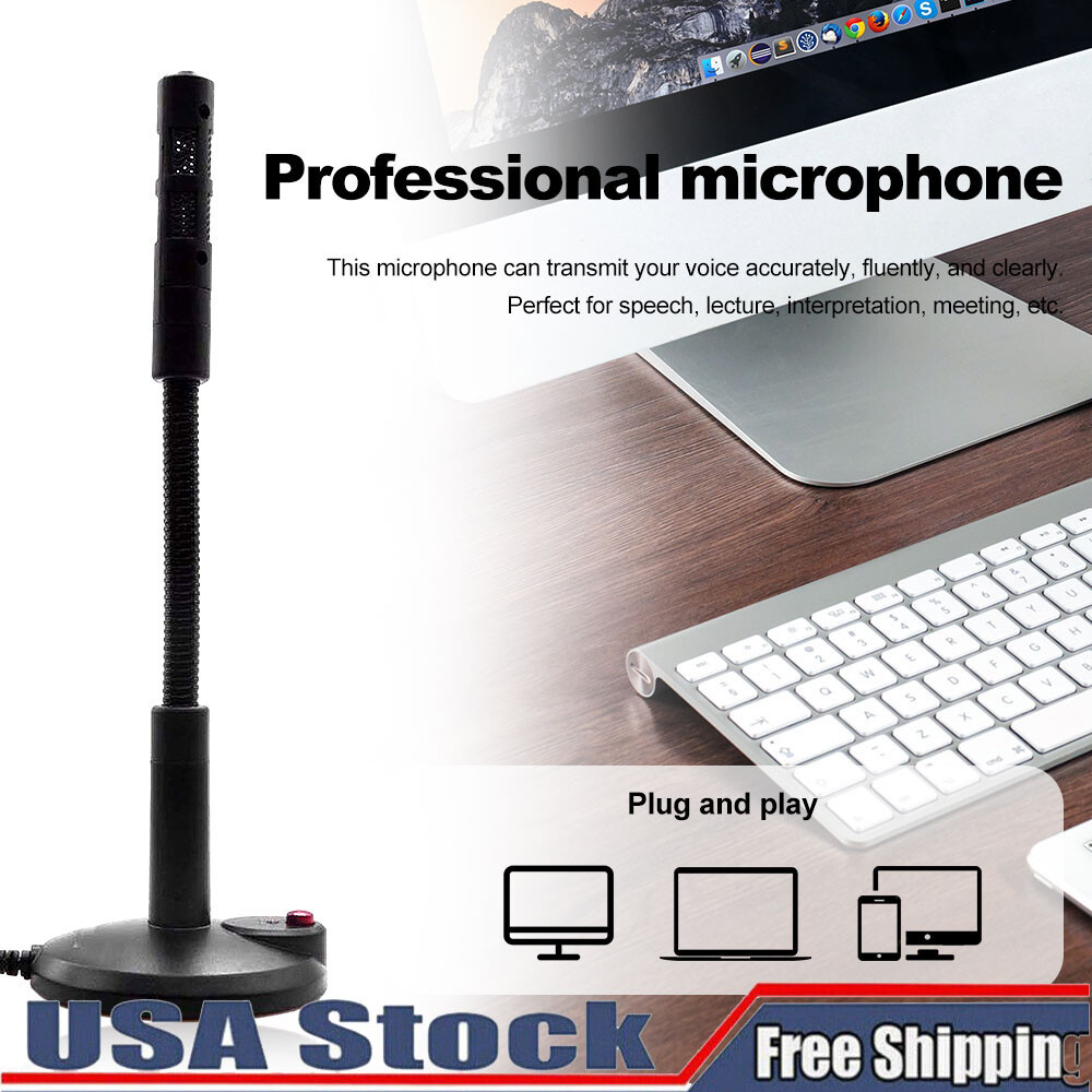 Desktop Mini Condenser Mic for KTV | High Sensitivity Microphone with USB Plug