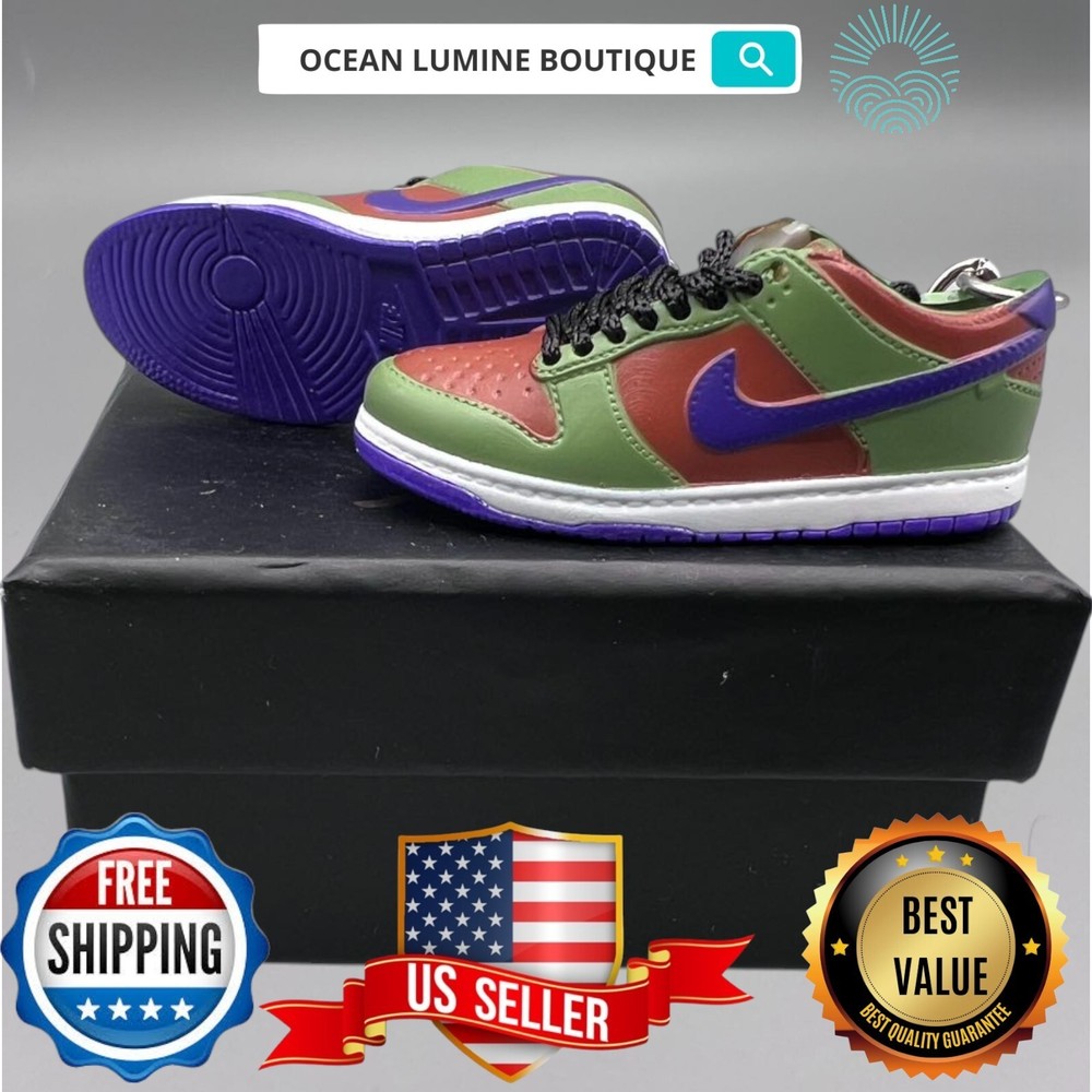 SB DUNK 3D Mini Sneaker Keychain, Jordan Sneaker Collectible, Box Options