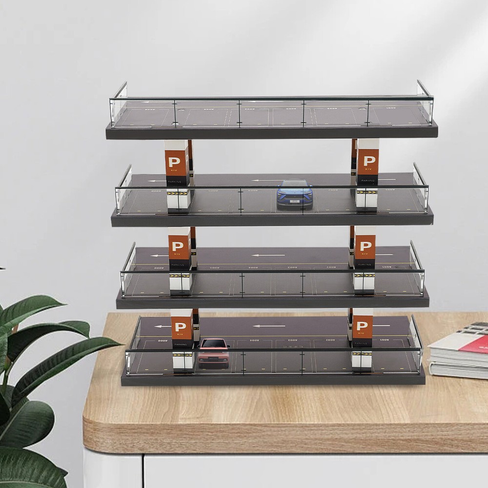 4-Story Diorama 1/64 Car Garage Model Parking Lot Backdrop Display Scene Model