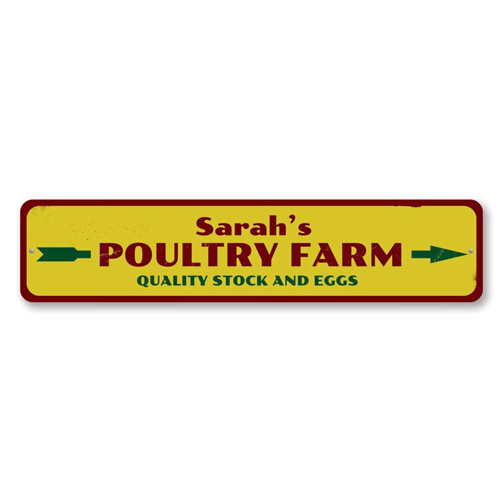 Poultry Farm Sign, Personalized Farmer Name Sign, Quality Stock Metal Decor Sign