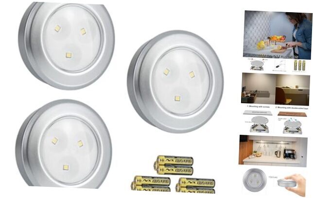 LED Puck Lights, Battery Operated, Tap Light, Stick on Lights, Under Cabinet