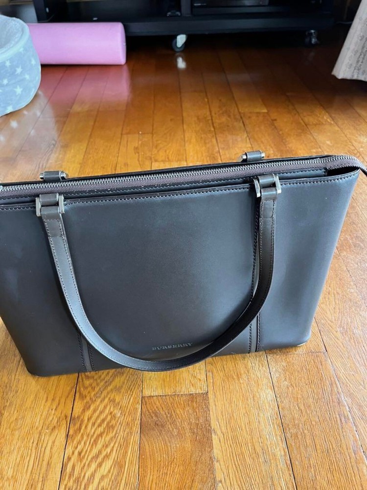 Burberry Shoulder Bag Nova Check Leather Brown Authentic F10241652