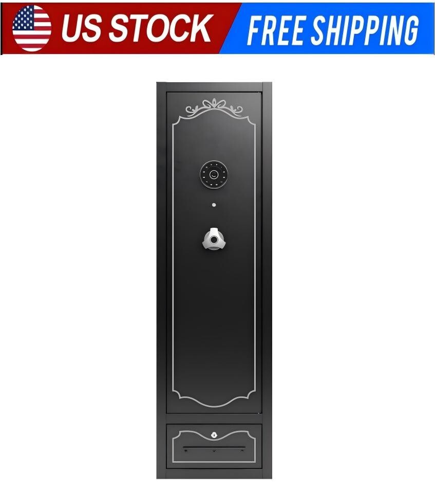 Electronic password gun safe 8-gun rifle, shotgun strap detachable shelf-image
