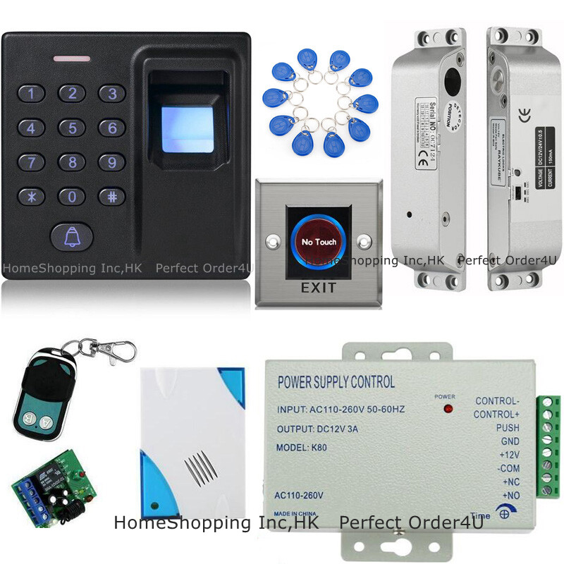 Biometric Fingerprint RFID Password Door Access Control with Drop Bolt Lock  -image