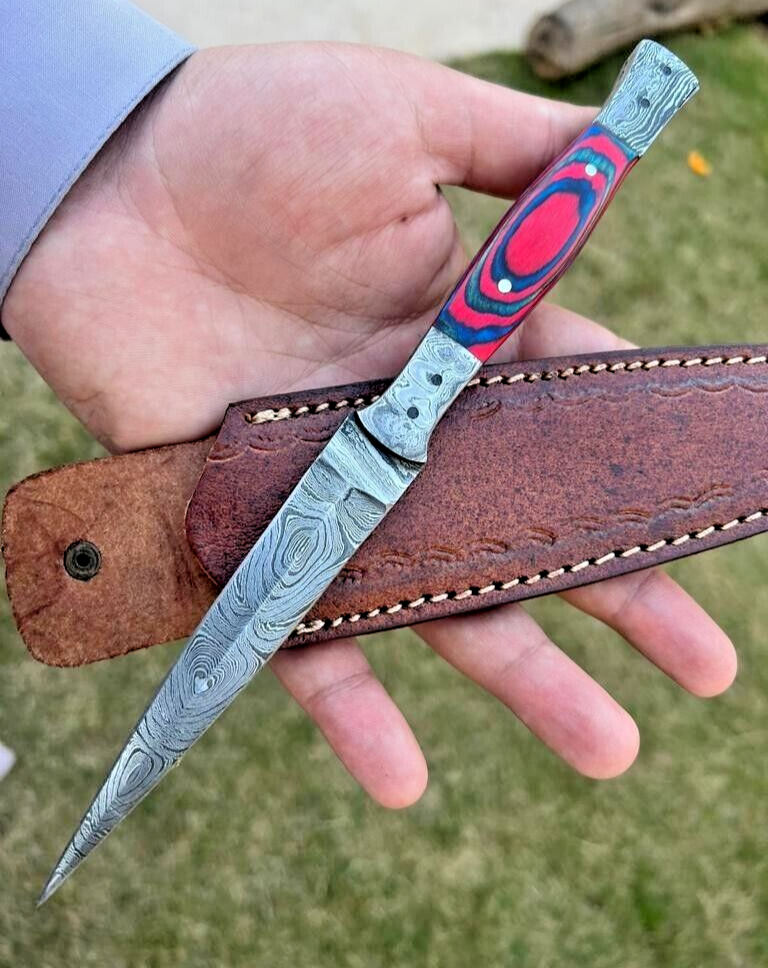 ручной работы из дамасской стали охоты двойной край кинжал загрузки нож метательный нож