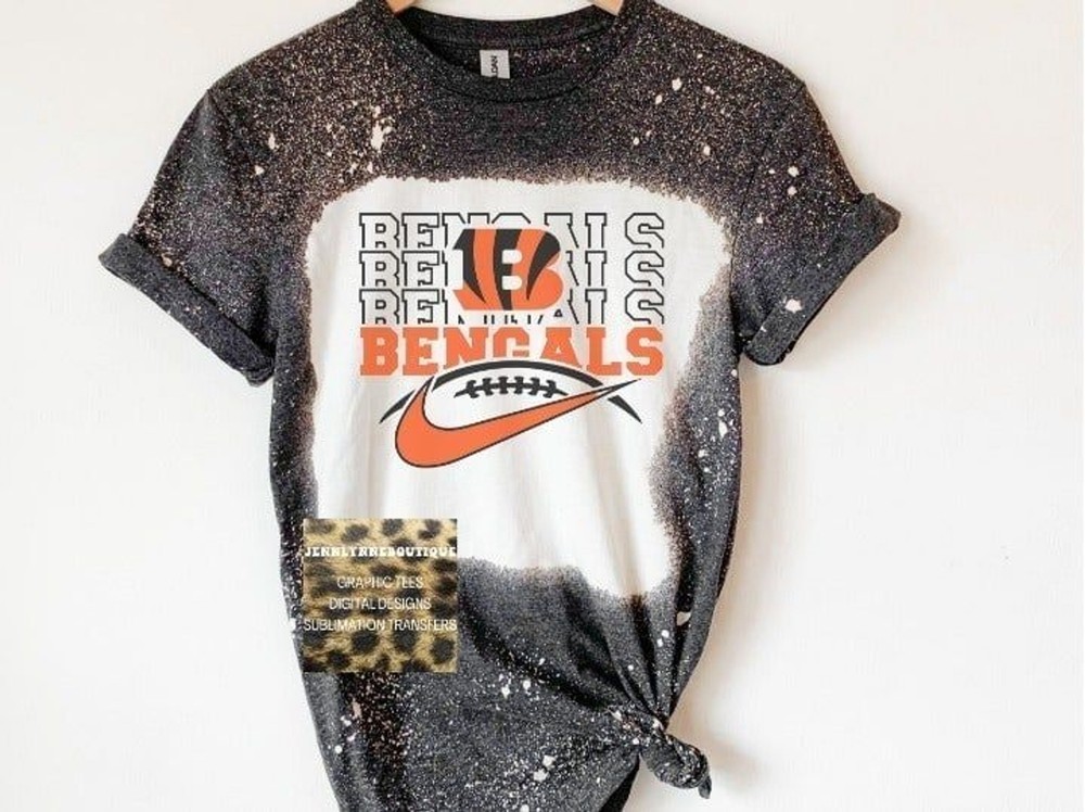 Cincinnati Bengals Football Shirt. Bengals Bleached Tshirt. CHOOSE SIZE