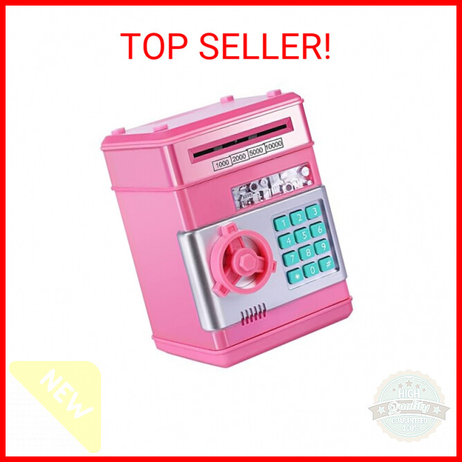 GuDoQi Password Piggy Bank, Digital Electronic Money Bank, Mini ATM Cash Coin Sa-image