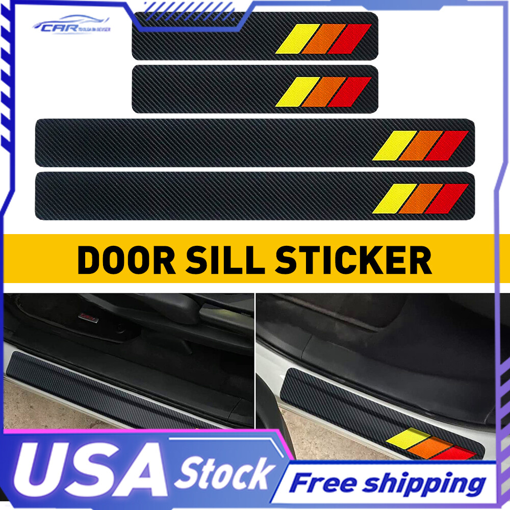 4X Waterproof Scratch-Resistant Door Sill Protector Kit for Toyota Decor