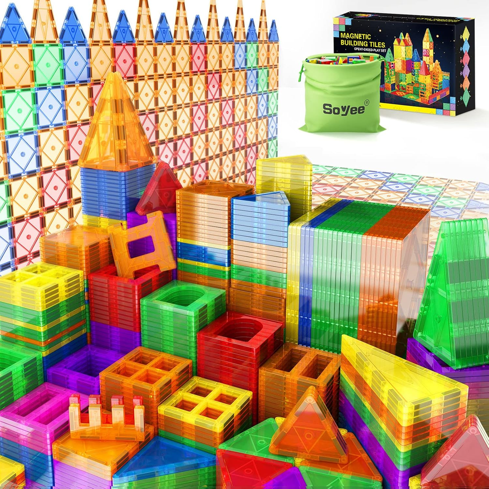 102PCS Magnetic Tiles Building Blocks Stem Toys for 3+ Year Old Boys and Girls M