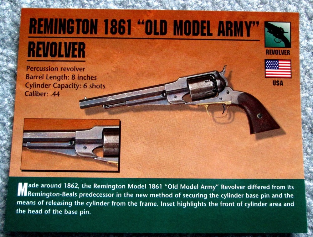 Remington 1861 Old Money Army Revolver Classic Firearms Photo Card u