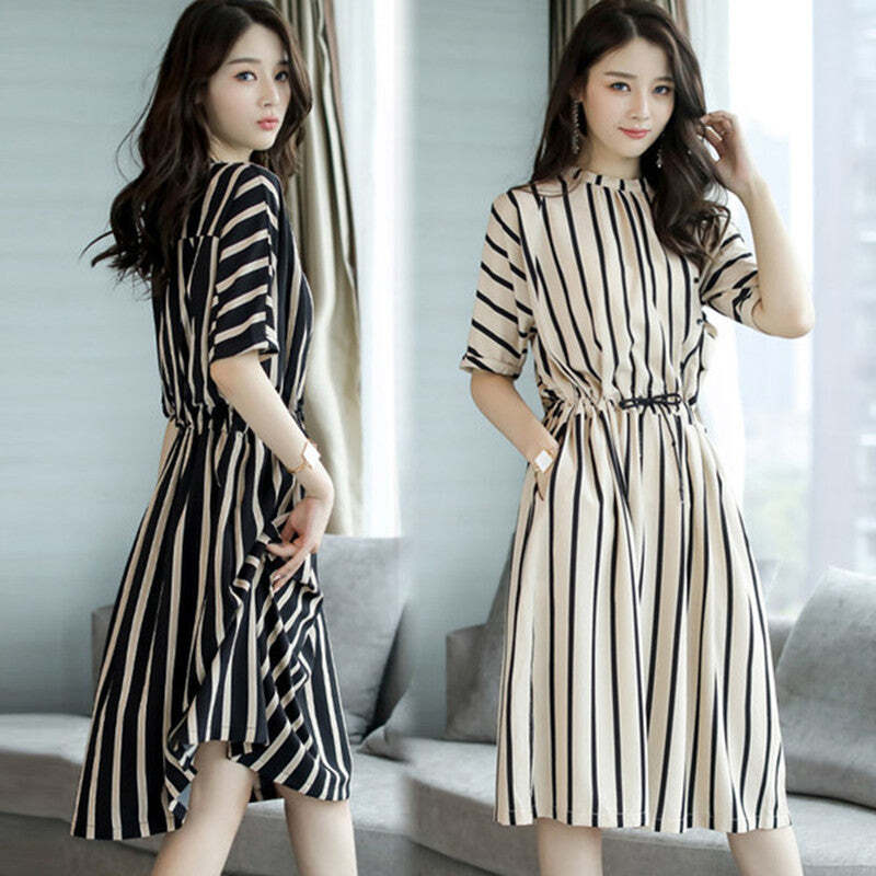 Fashion Slim Temperament Loose And Thin Short-Sleeved Dress Women casual top