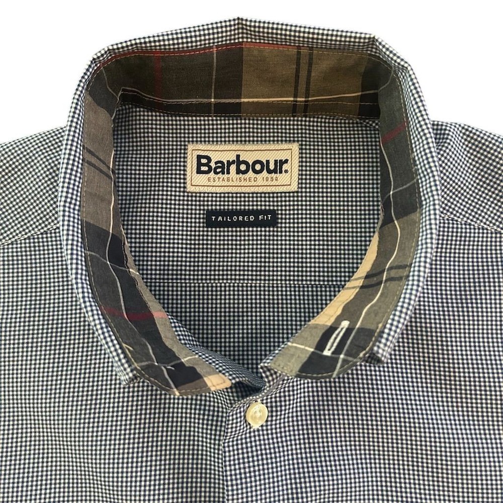 Barbour Men's Blue Tartan Check Button-Up Shirt Size S Casual Long Sleeve