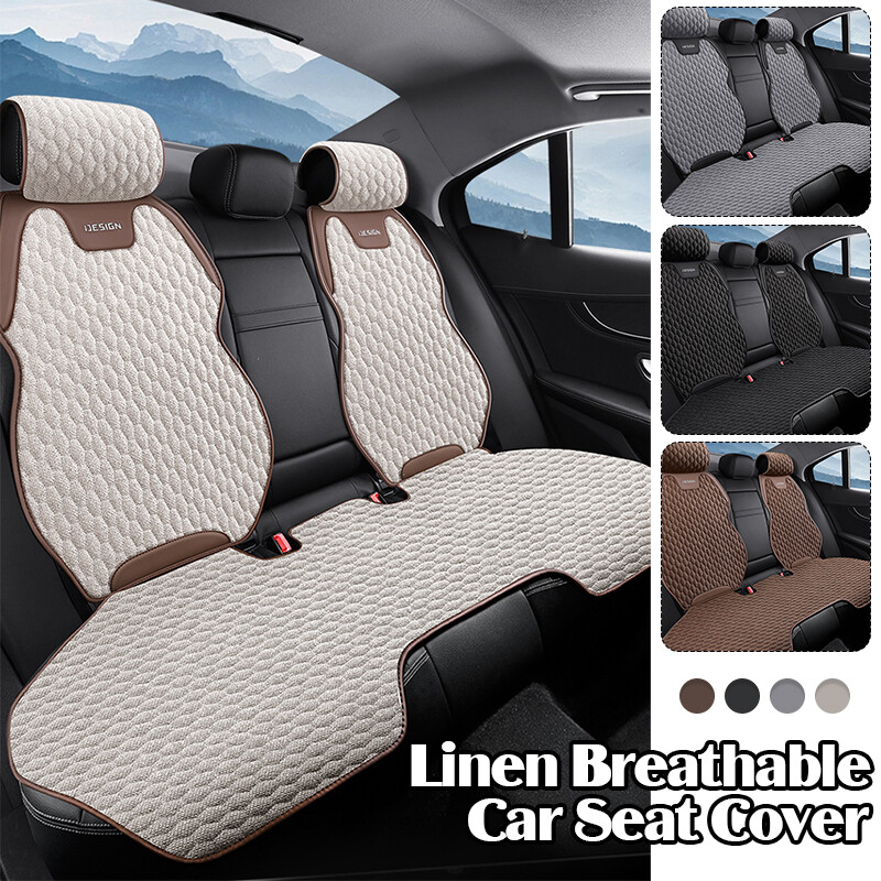 Linen Breathable Car Seat Cover Anti-slip Mat Cooling Car Seat Protector Cushion