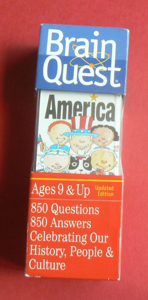 Brain Quest AMERICA, Ages 9 & Up, Complete Set in box LN! Workman Publ 850 Q&A