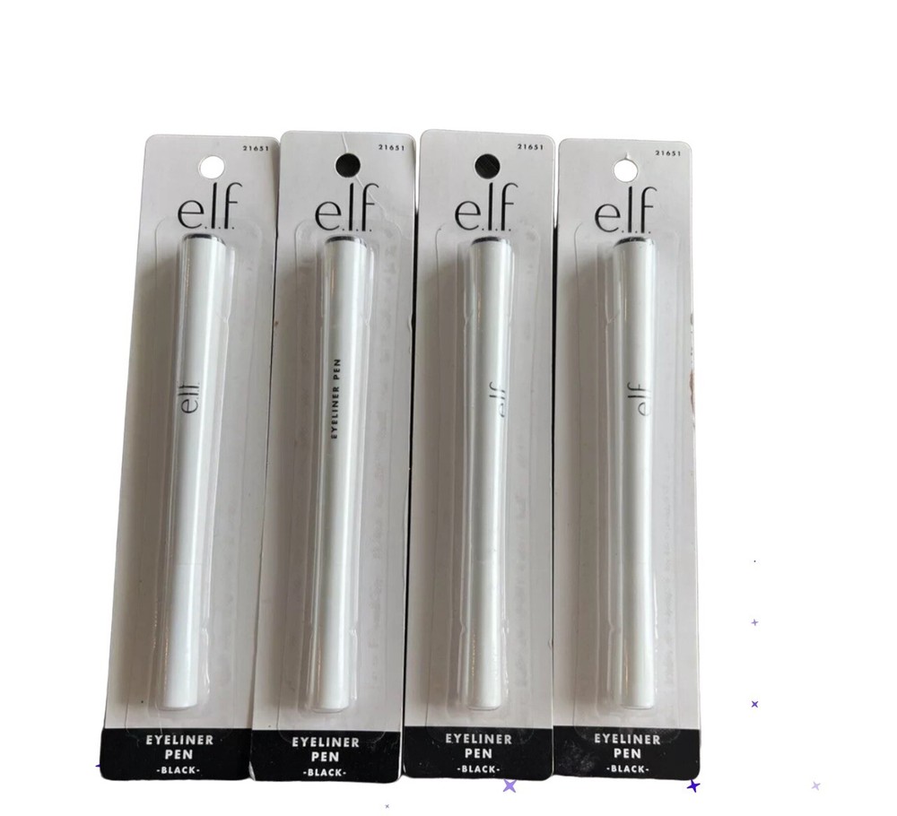 Elf Precision Liquid Eyeliner Pen Black 4-Pack New Sealed #21651  