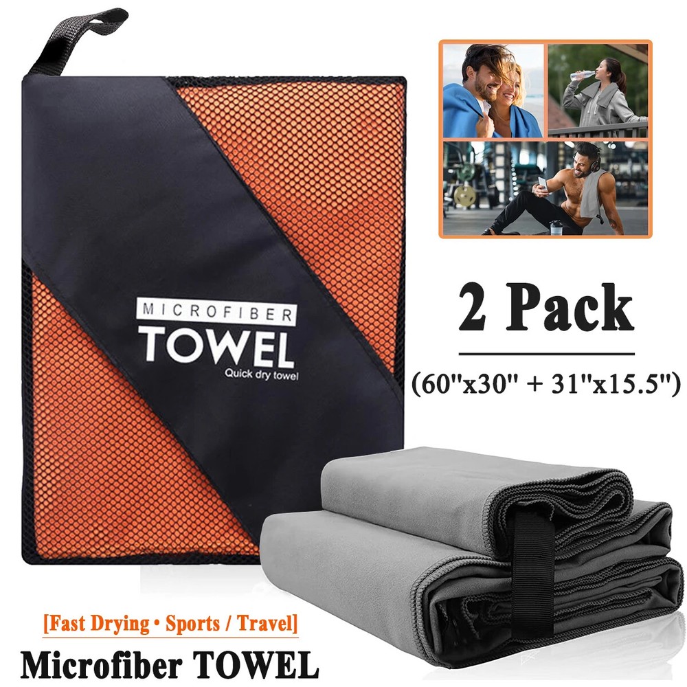 Quick-Dry Microfiber Sports Towel for Beach Travel Swimming Golf & Workouts