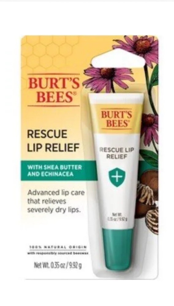 Burt's Bees Rescue Lip Balm with Shea Butter & Echinacea for Dry Lips Natural Formula