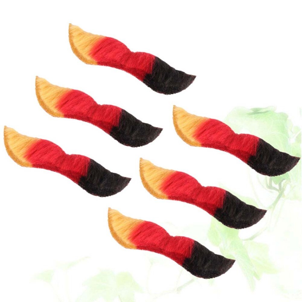 6pcs Germany National Flag Mustache Fake Costume Beard for Carnival Festival