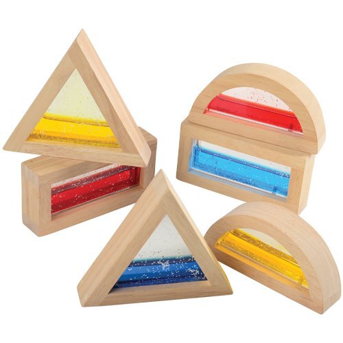 Glitter Water Building Blocks, Includes Rectangle, Triangle and Circle Shapes...