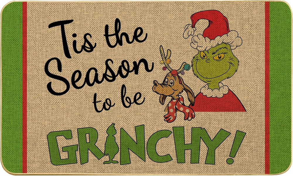 Merry Christmas Door Mat Christmas Welcome Doormatgreen Santa Front Door Decorat