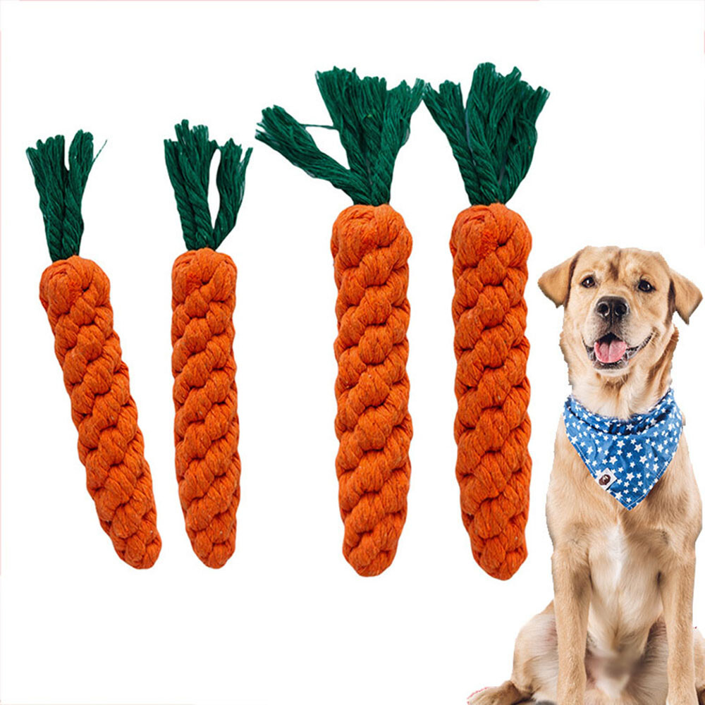Dog Toy Carrot Puppy Cleaning Teeth Chew Toy Bite Resistant Pet Playing Toy