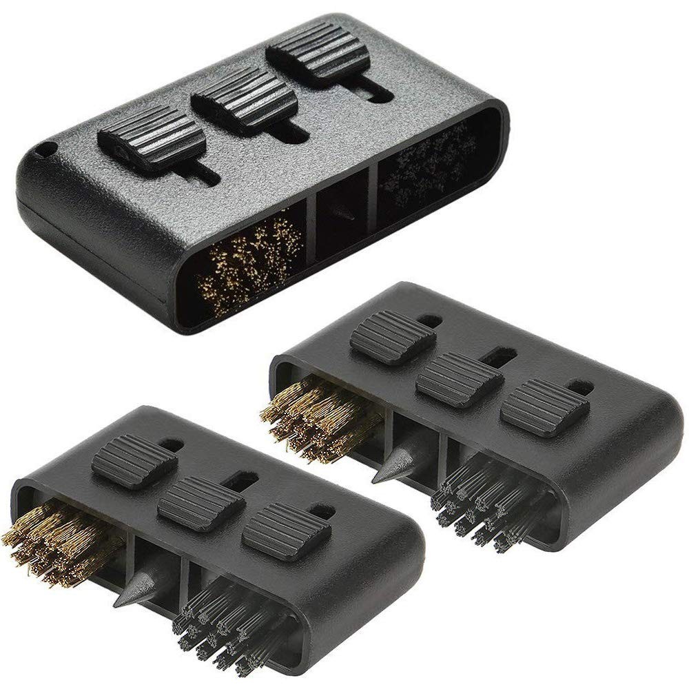 3-Pack Retractable Golf Club Brush for Groove Cleaning & Maintenance