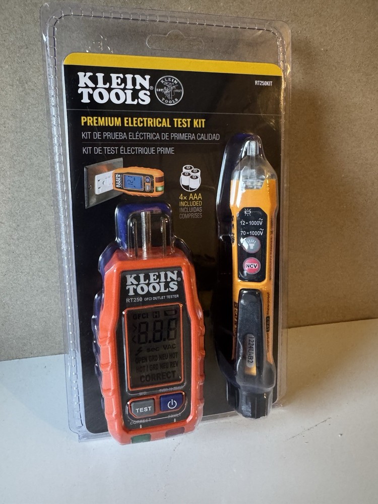 KLEIN TOOLS RT250KIT Premium Electrical Test Kit with Carrying Case Brand New