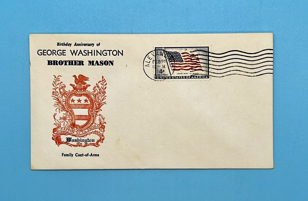 1959 George Washington Brother Mason Birthday FDC First Day Cover 4 Cent Stamp