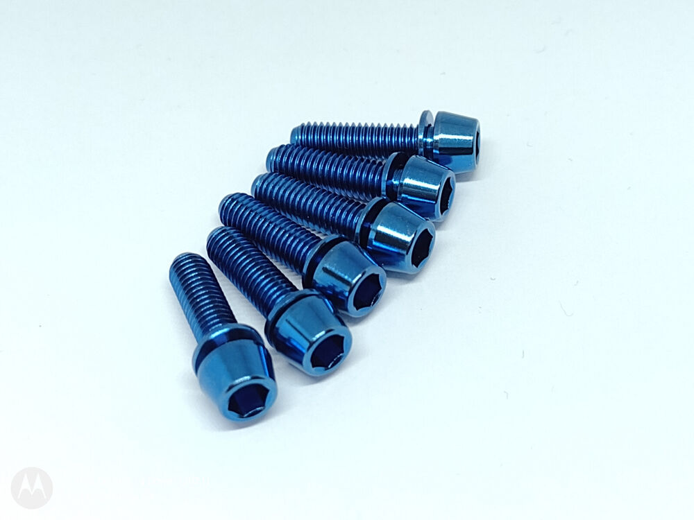 BLUE Taper Titanium Stem Bolts For Industry Nine I9 A318 A35 M5x18 6 Bolts