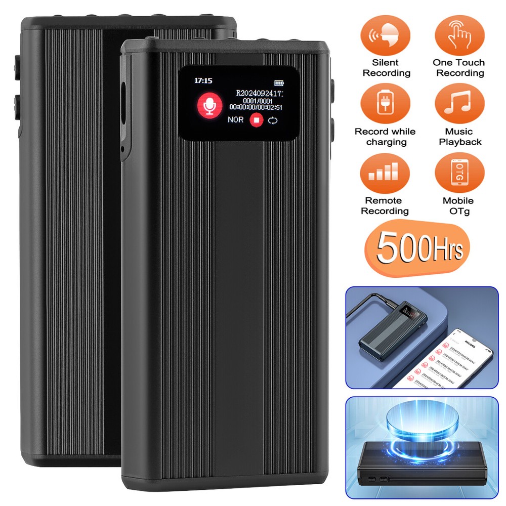 500 Hrs Mini Voice Activated Recorder Digital Audio Magnetic 32GB MP3 Player US