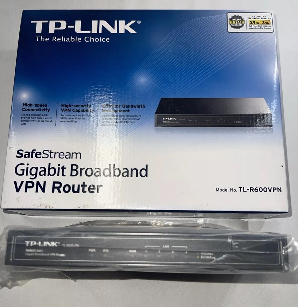 TP-Link TL-R600VPN Safestream Gigabit Multi-Wan VPN Router - Open Box