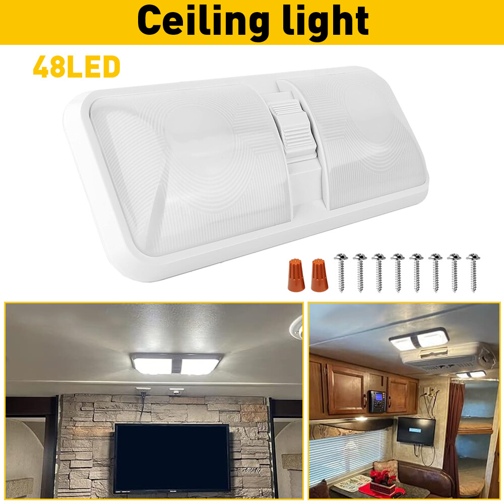 Leisure LED RV Interior Led Ceiling Light Boat Camper Trailer double Dome 3x
