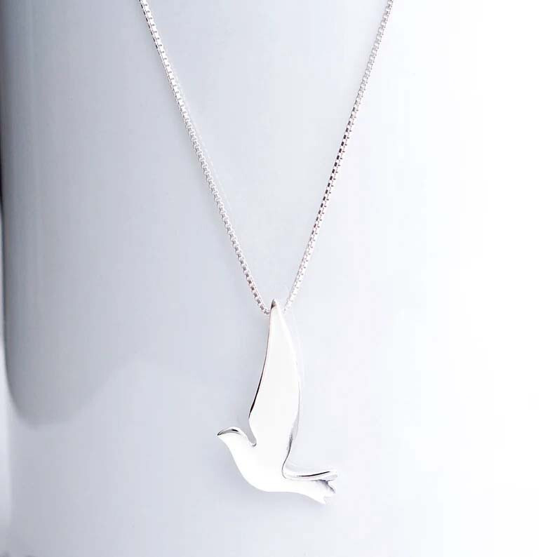 925 Sterling Silver Handmade Dove Pendant Nature-Inspired Women's Jewelry Gift