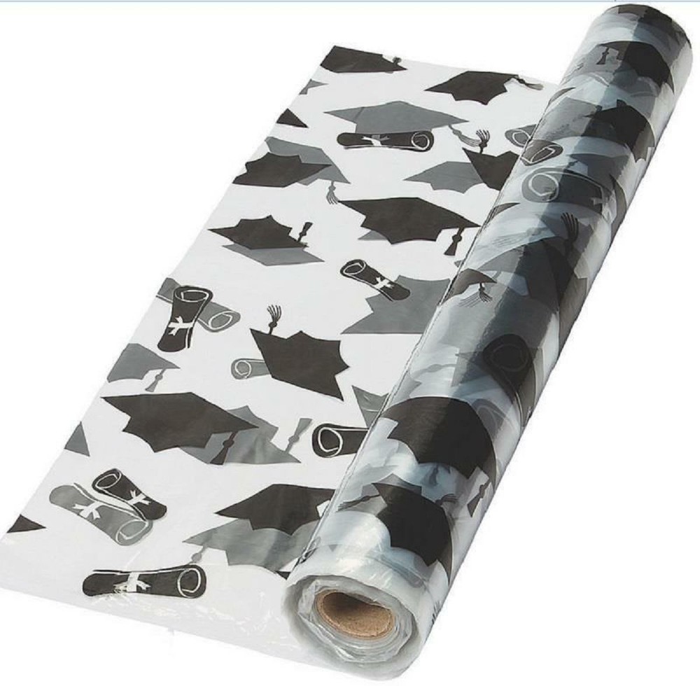 100ft Graduation Cap & Diploma Plastic Table Cover Roll 40