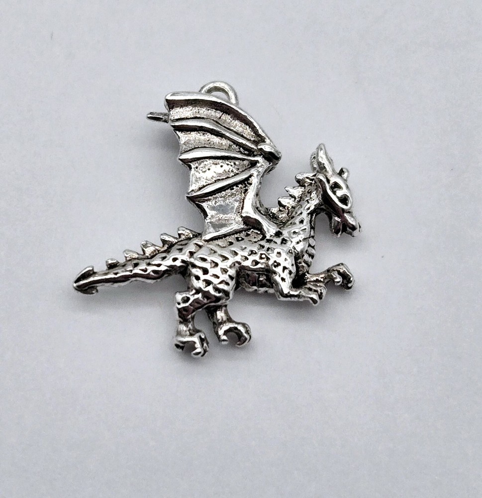 Vintage PSCL Sterling Silver Winged Chinese Dragon Charm 3.0g