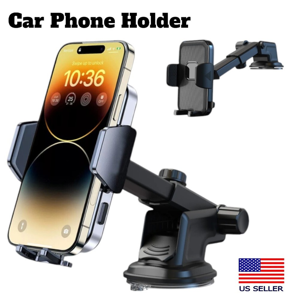 Car Phone Holder Dashboard Windshield Phone Mount Universal for iPhone Samsung