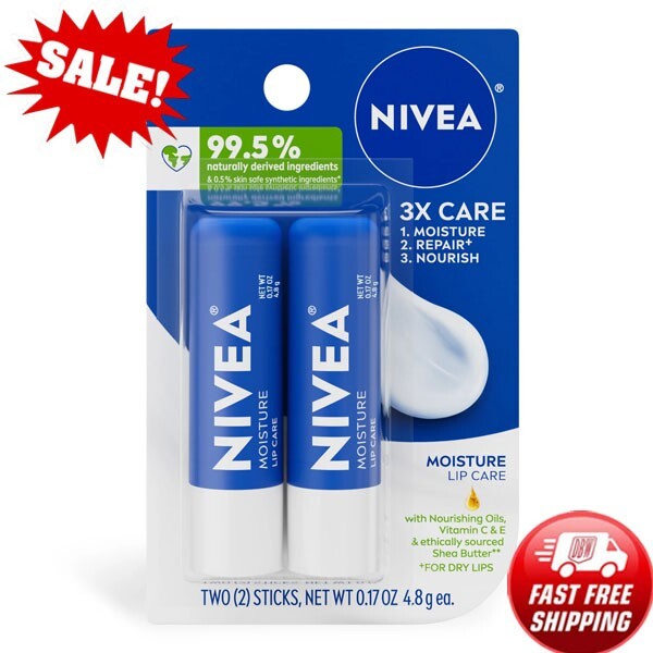 NIVEA Hydrating Lip Balm with Shea Butter & Vitamins C E 0.1 oz
